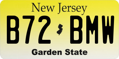 NJ license plate B72BMW