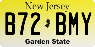 NJ license plate B72BMY