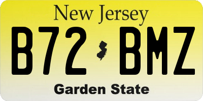 NJ license plate B72BMZ