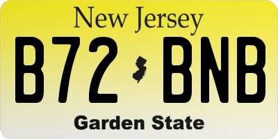 NJ license plate B72BNB