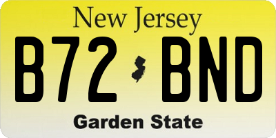 NJ license plate B72BND