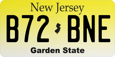NJ license plate B72BNE
