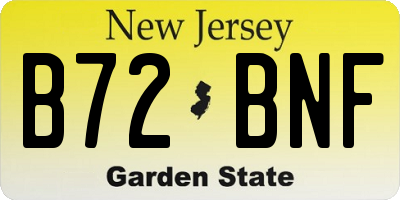 NJ license plate B72BNF