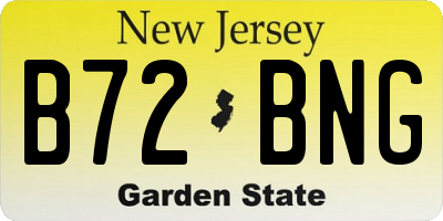 NJ license plate B72BNG