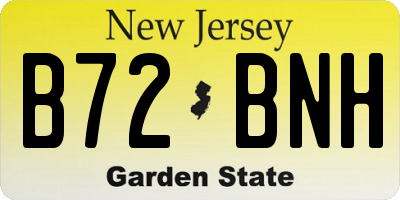 NJ license plate B72BNH