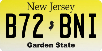 NJ license plate B72BNI