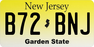 NJ license plate B72BNJ