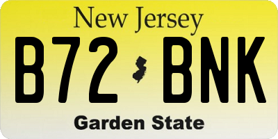 NJ license plate B72BNK