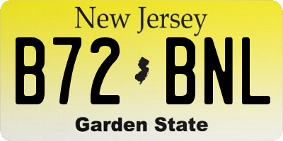 NJ license plate B72BNL