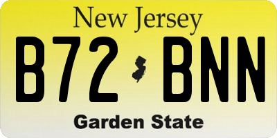 NJ license plate B72BNN