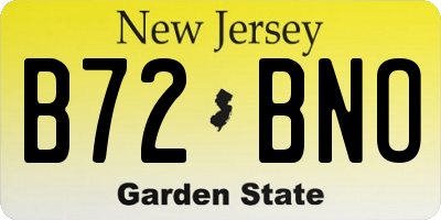 NJ license plate B72BNO