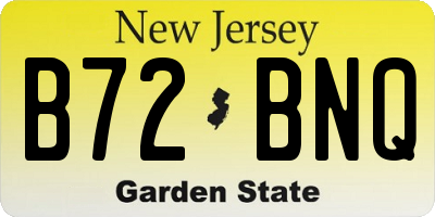 NJ license plate B72BNQ