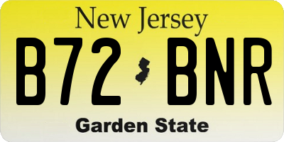 NJ license plate B72BNR