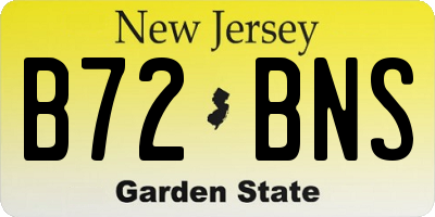 NJ license plate B72BNS