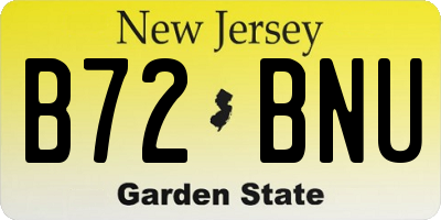 NJ license plate B72BNU