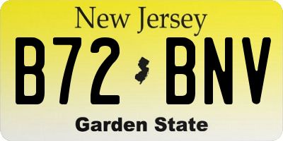 NJ license plate B72BNV