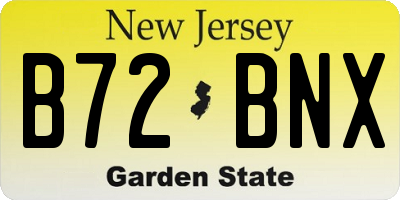 NJ license plate B72BNX