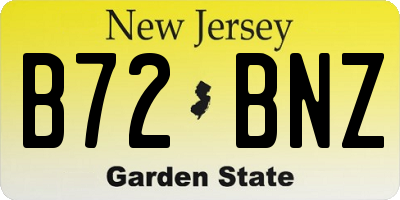 NJ license plate B72BNZ