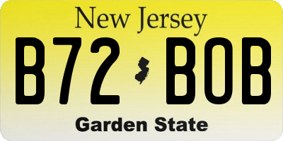 NJ license plate B72BOB