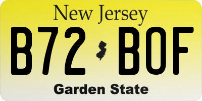 NJ license plate B72BOF