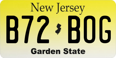 NJ license plate B72BOG