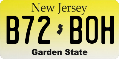 NJ license plate B72BOH
