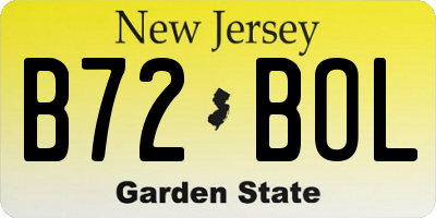 NJ license plate B72BOL