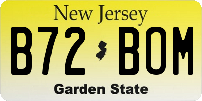 NJ license plate B72BOM