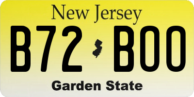 NJ license plate B72BOO