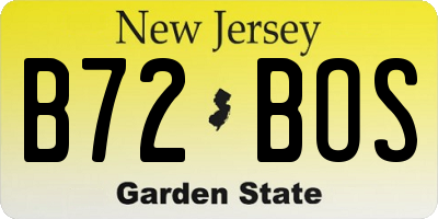 NJ license plate B72BOS