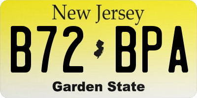 NJ license plate B72BPA