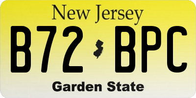 NJ license plate B72BPC