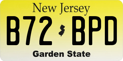 NJ license plate B72BPD