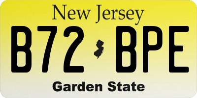 NJ license plate B72BPE