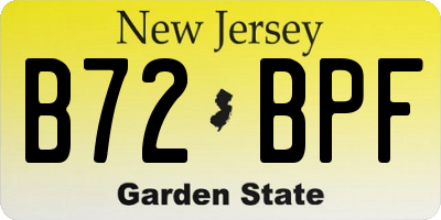 NJ license plate B72BPF