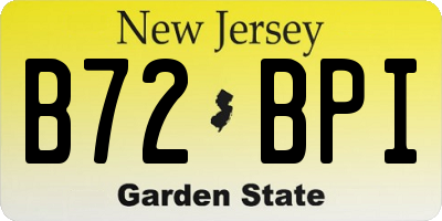 NJ license plate B72BPI