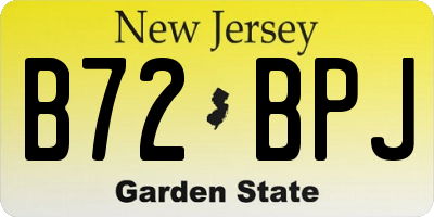 NJ license plate B72BPJ