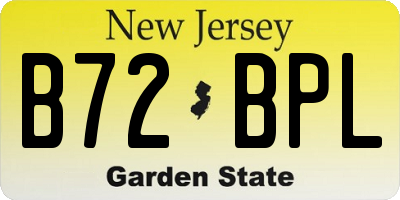 NJ license plate B72BPL