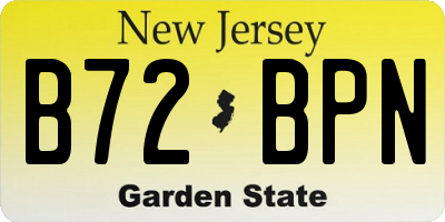 NJ license plate B72BPN
