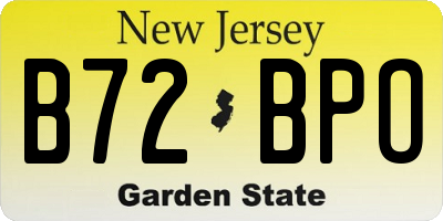 NJ license plate B72BPO