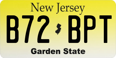 NJ license plate B72BPT