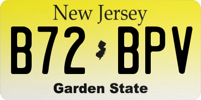 NJ license plate B72BPV