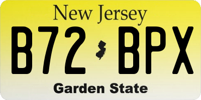 NJ license plate B72BPX