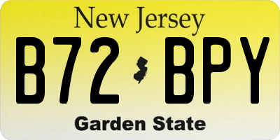 NJ license plate B72BPY