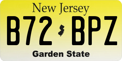 NJ license plate B72BPZ