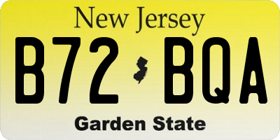 NJ license plate B72BQA