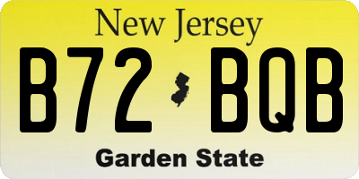 NJ license plate B72BQB
