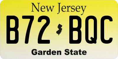 NJ license plate B72BQC