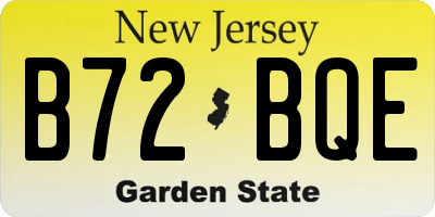 NJ license plate B72BQE