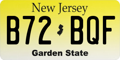 NJ license plate B72BQF